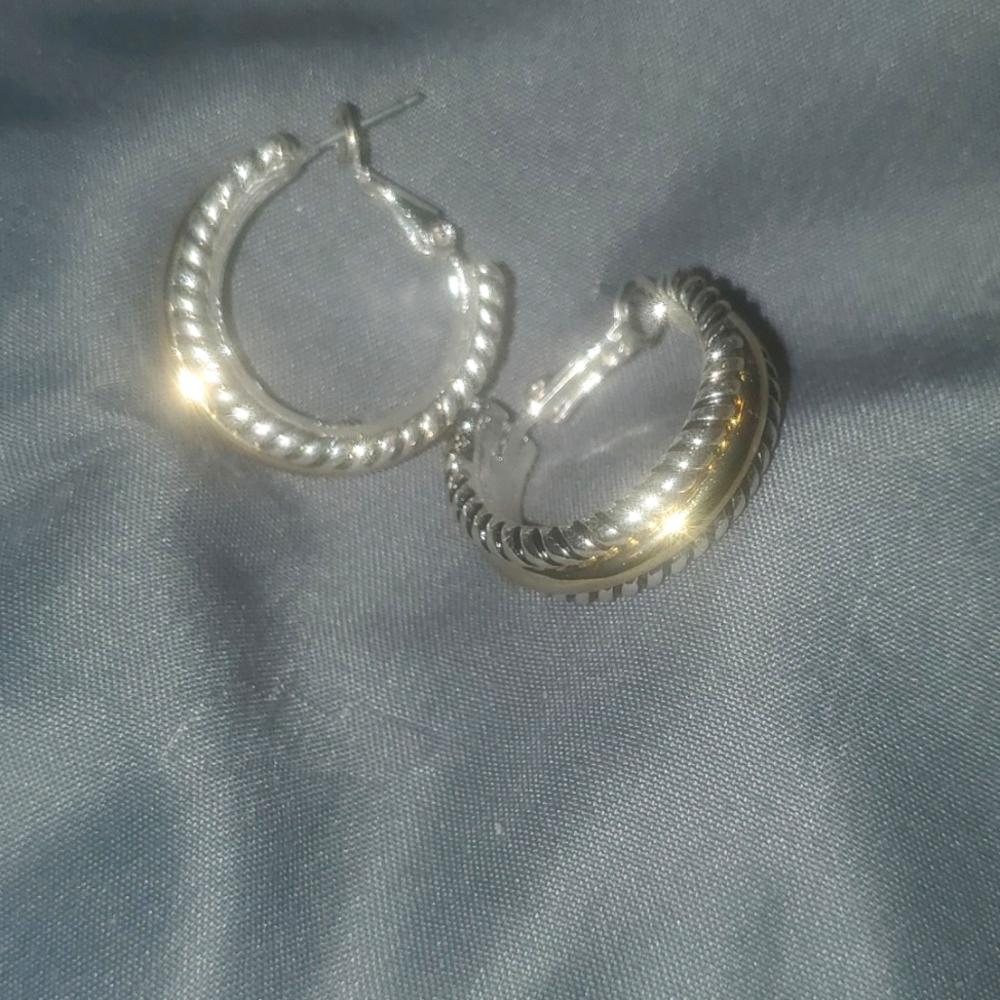 Silver and gold earrings